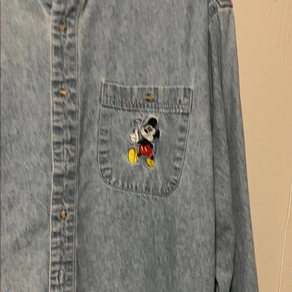 Disney Vintage Denim Blue Shirt with Embroidered Design - Picture 3 of 8